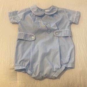 Vintage Appliqué Riding Horse Collared Onesie